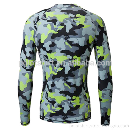 China Men's Long Sleeve Skin Tight Sublimated Camo Compression T- Shirt